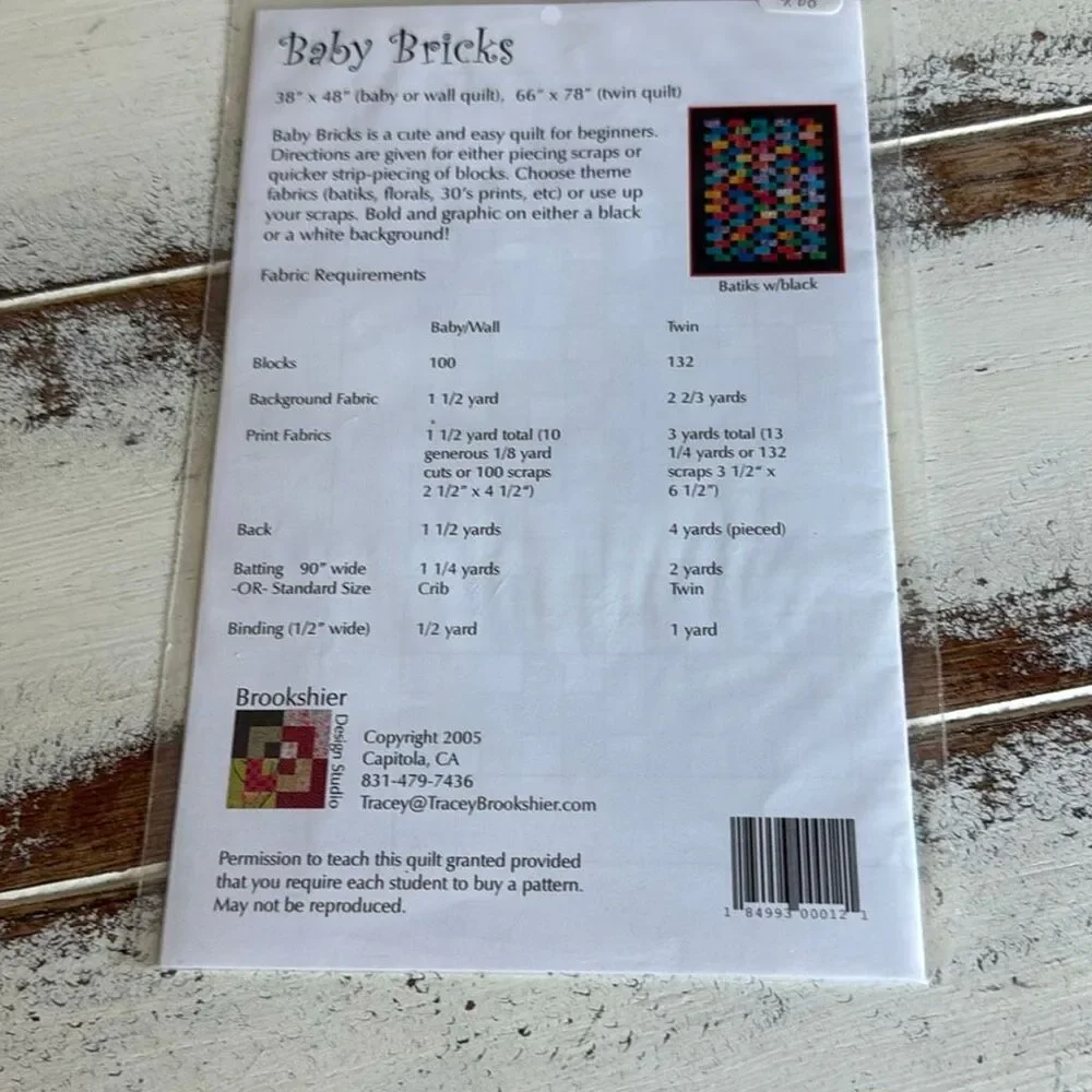 Pattern baby bricks quilt pattern